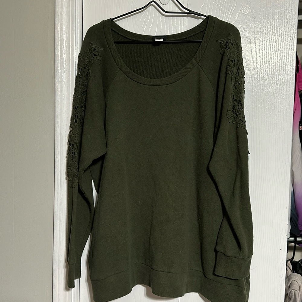 Torrid lace shoulder sweatshirt
